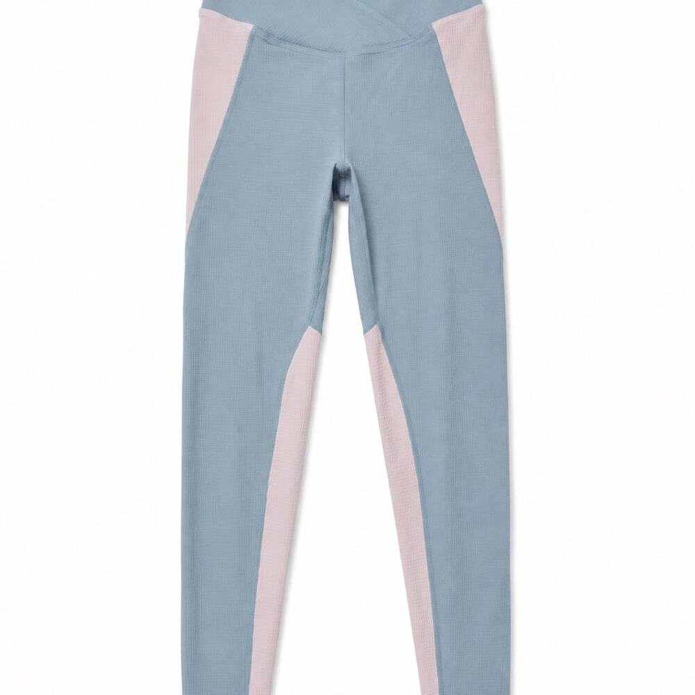 Year of Ours blue and pink color-blocked leggings Women Small
